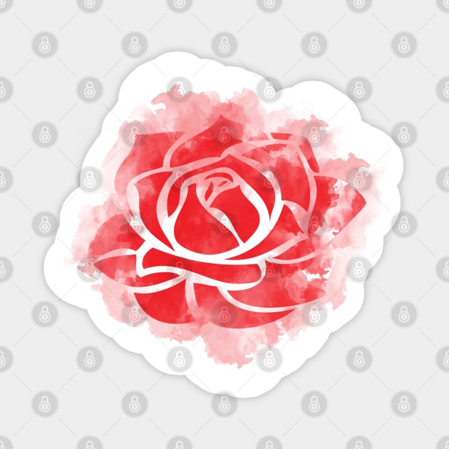 Rose Watercolor Painting Sticker by lunamoonart